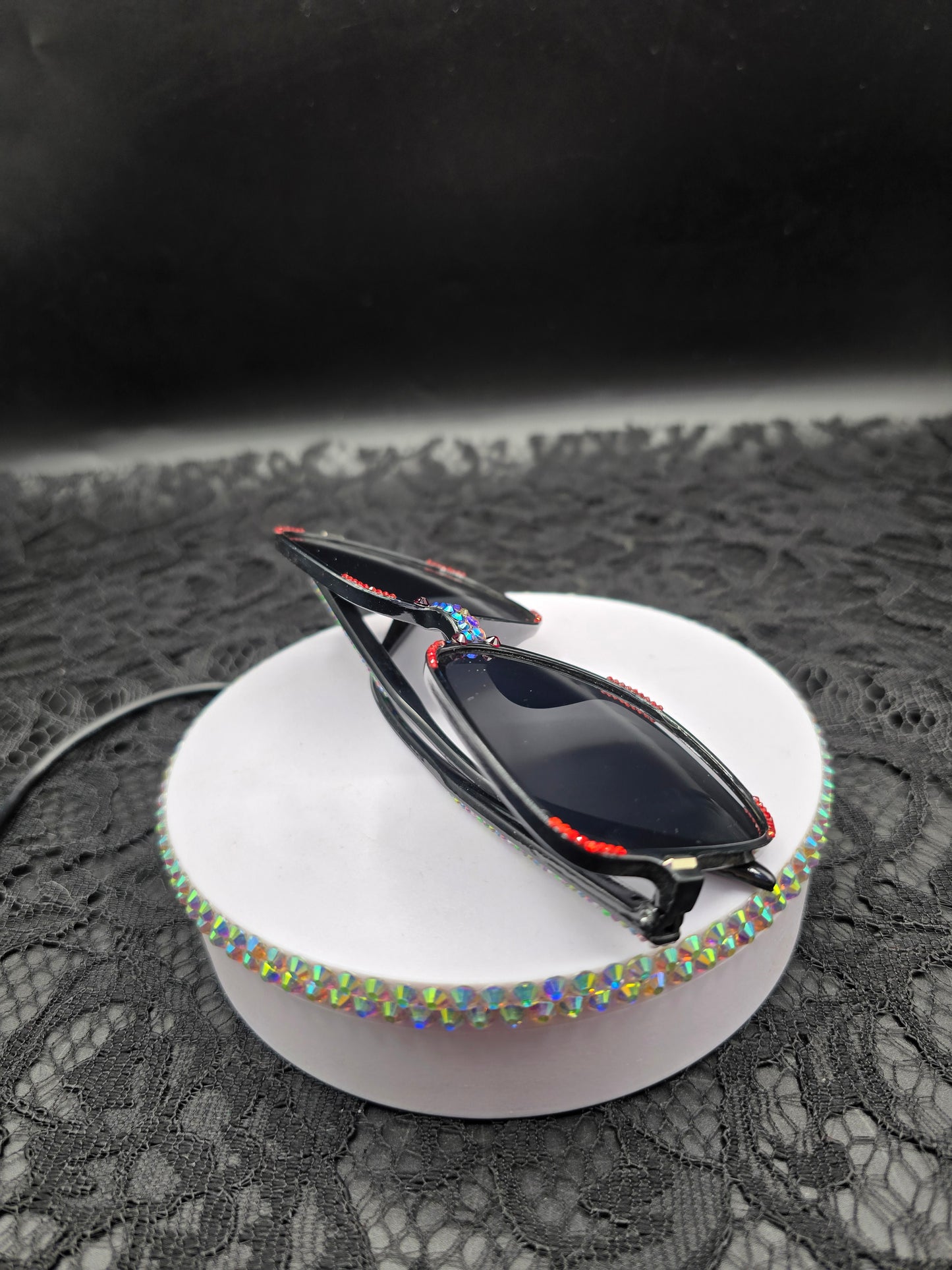 Celina Miller Art - Bling Black and Red Sunglasses